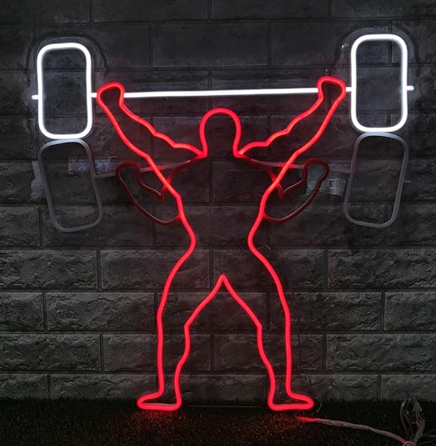 💪 Power Lift Neon LED Wall Sign – Gym Motivation Light Art Neonsignsindia