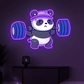 Power Panda Neon Wall Light – Gym & Workout Room LED Neon Sign | Neon Signs India — Image 2