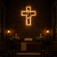 ✝️ Praying Hands Cross Neon Sign – Faith LED Wall Light Neonsignsindia