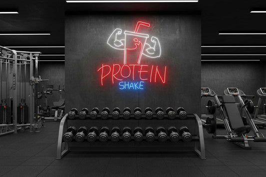 Protein Shake Neon Sign – Gym Fitness LED Wall Light - LED Neon Sign