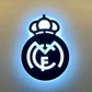 Real Madrid Blue Glow LED Neon Wall Light – Premium Football Logo Decor Neonsignsindia