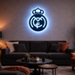Real Madrid Blue Glow LED Neon Wall Light – Premium Football Logo Decor Neonsignsindia