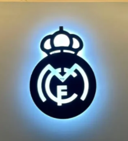 Real Madrid Blue Glow LED Neon Wall Light – Premium Football Logo Decor Neonsignsindia