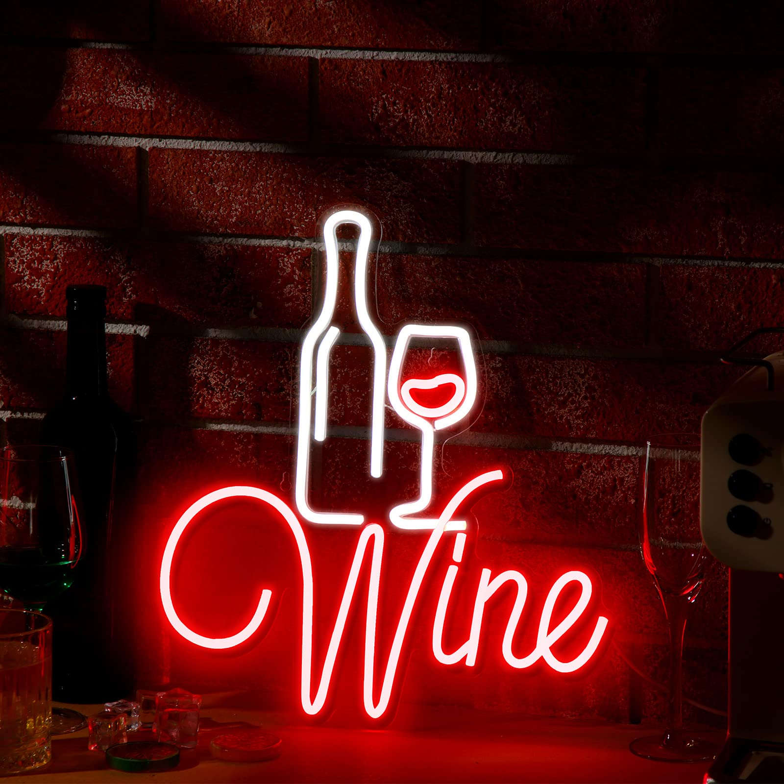 Red Wine Neon Signs (14x16 inches) Neonsignsindia