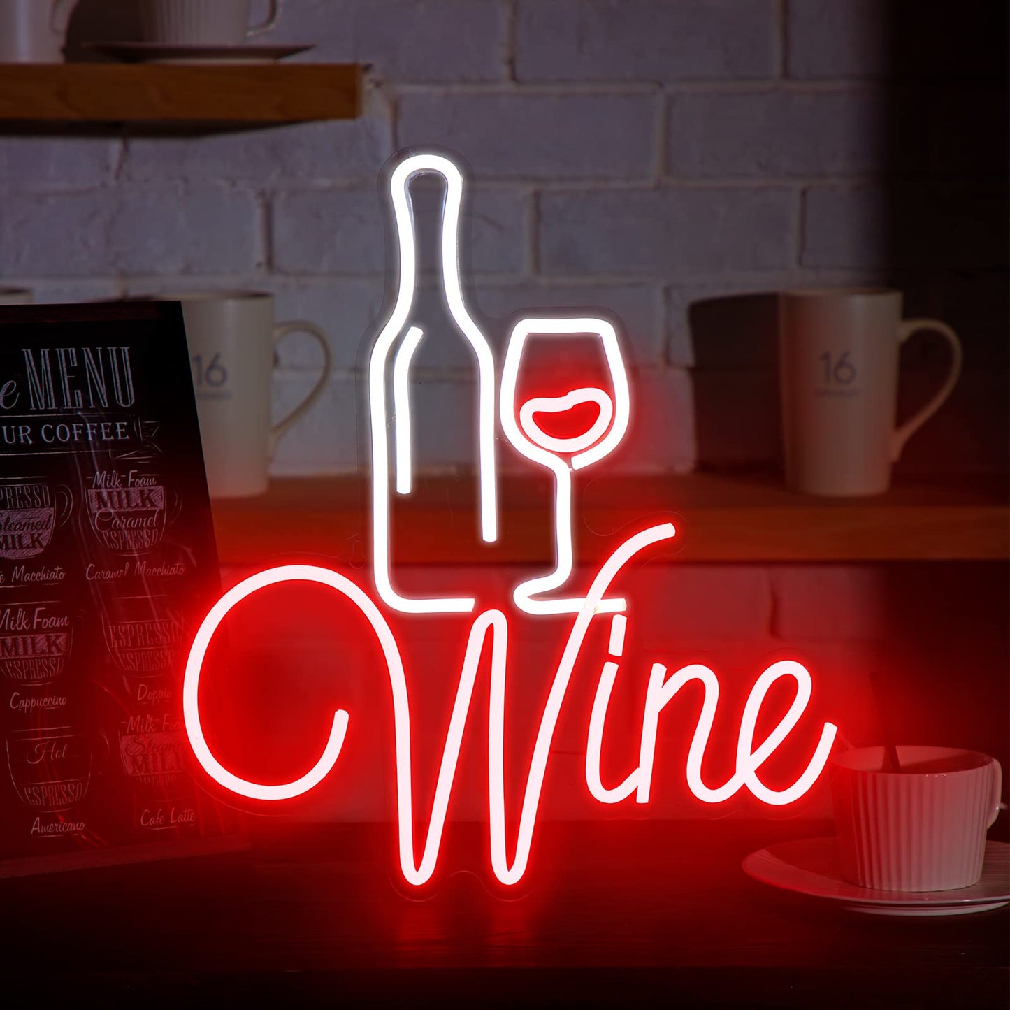 Red Wine Neon Signs (14x16 inches) Neonsignsindia