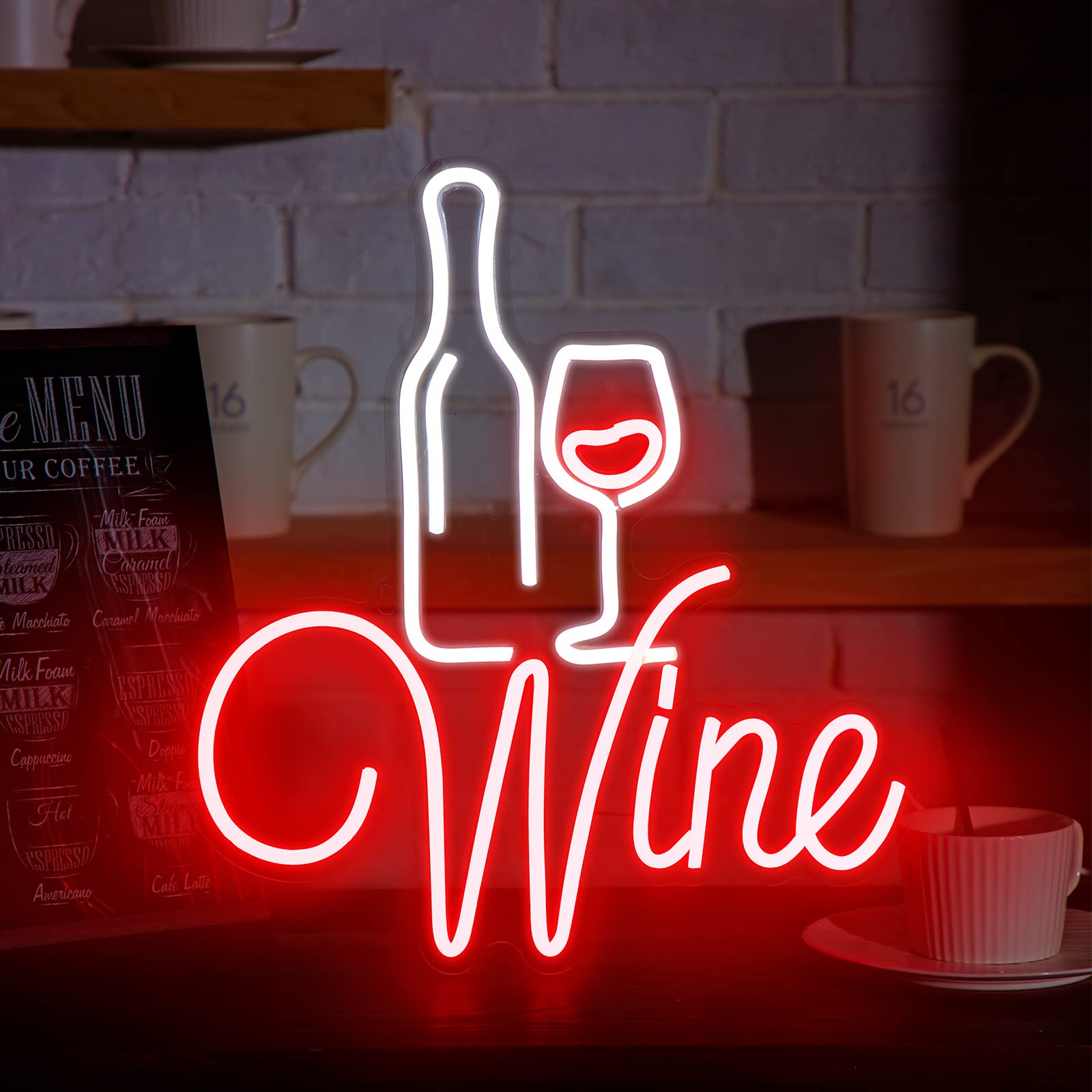 Red Wine Neon Signs (14x16 inches) Neonsignsindia