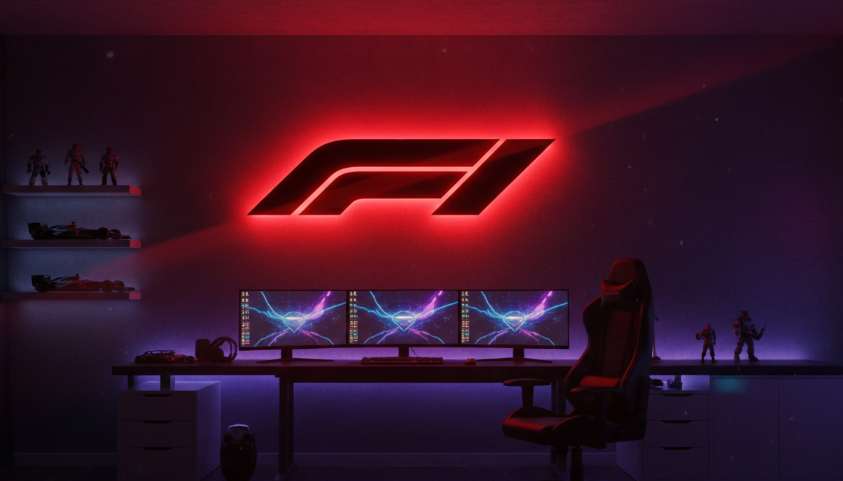 F1 LED Wall Art Game room With color changing app controlled LED | Neon Signs India — Image 2