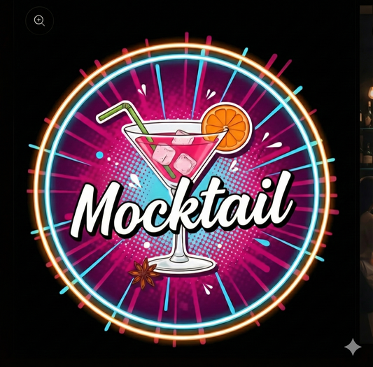 Mocktail Sign UV print neon signs 18x18 inches