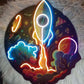 Rocket Launch Neon Wall Art – LED Space-Themed Living Room Decor | Neon Signs India — Image 2
