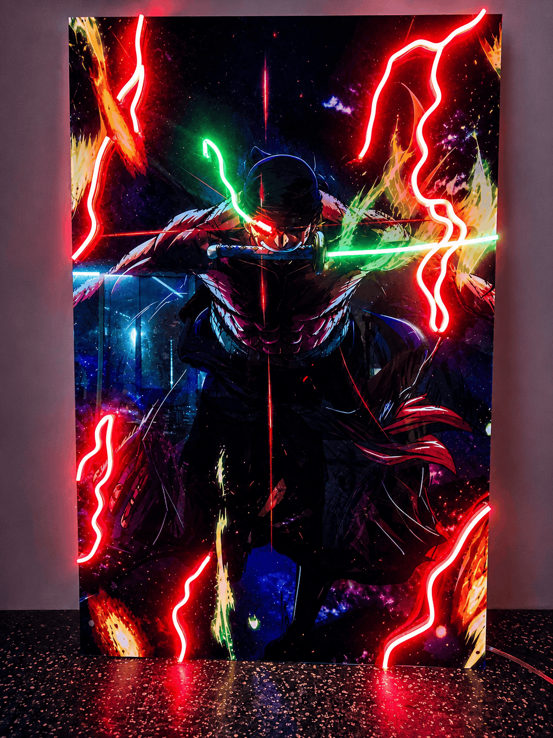 Roronoa Zoro Neon LED Panel - Product Shot