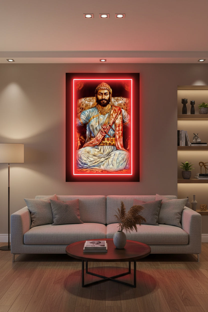 Royal Glow: Chhatrapati Shivaji Maharaj Neon Wall Art Neonsignsindia
