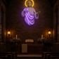Sacred Heart Jesus Neon Wall Art – Halo & Robe LED Neon Sign for Bedroom, Prayer Room & Christian Home Décor Neonsignsindia