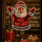 Santa Claus “Ho Ho Ho” Neon+print Sign – Festive Neon Christmas Wall Decor (20*20 inches) Neonsignsindia
