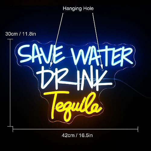 Save Water Drink Tequila Neon Sign (16x24 inches) Neonsignsindia