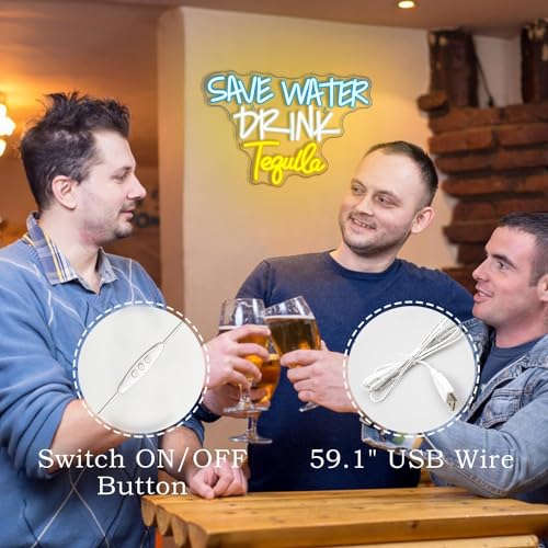Save Water Drink Tequila Neon Sign (16x24 inches) Neonsignsindia