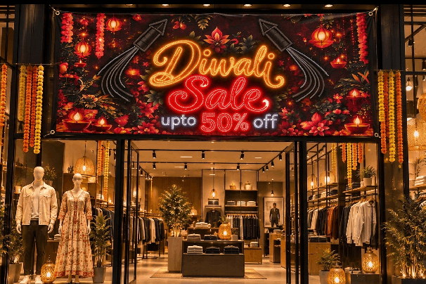 Diwali Sale upto 50% off flex LED sign animated