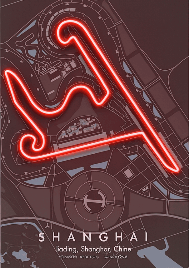 Shanghai International F1 Circuit Map – LED Neon Wall Art Neonsignsindia