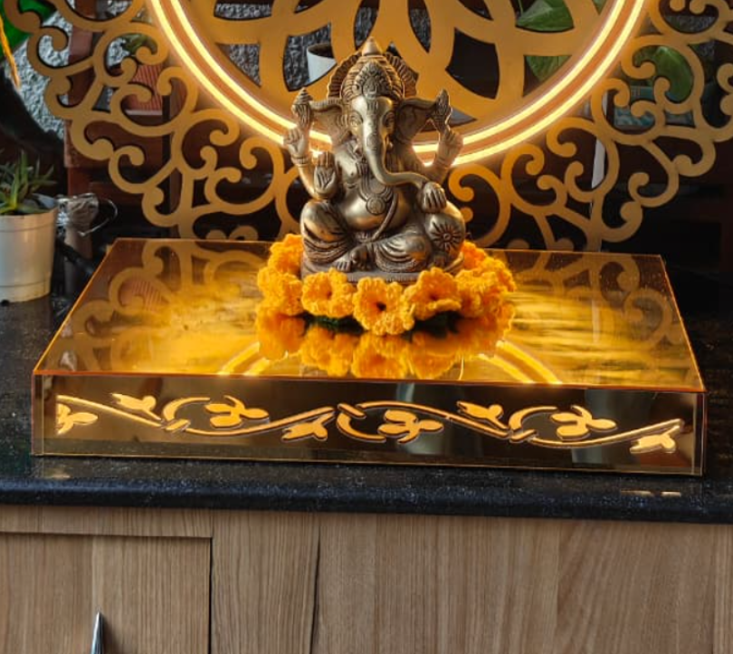 Ganesh Ji Decor - Shiny Inlit Base