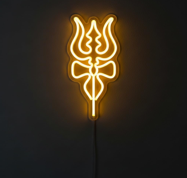 Shivji trisul neon sign for mandir decor Neonsignsindia