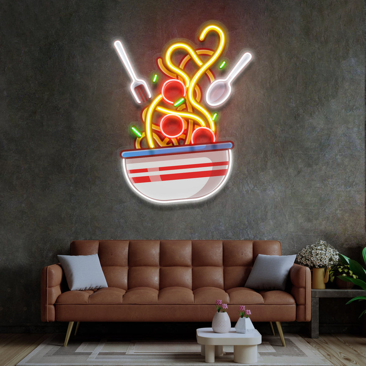 Spaghetti Pasta Pop Art LED Neon Sign