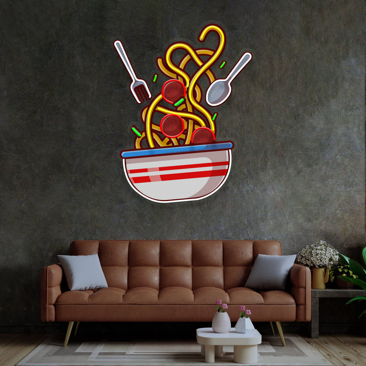 Spaghetti Pasta Pop Art LED Neon Sign