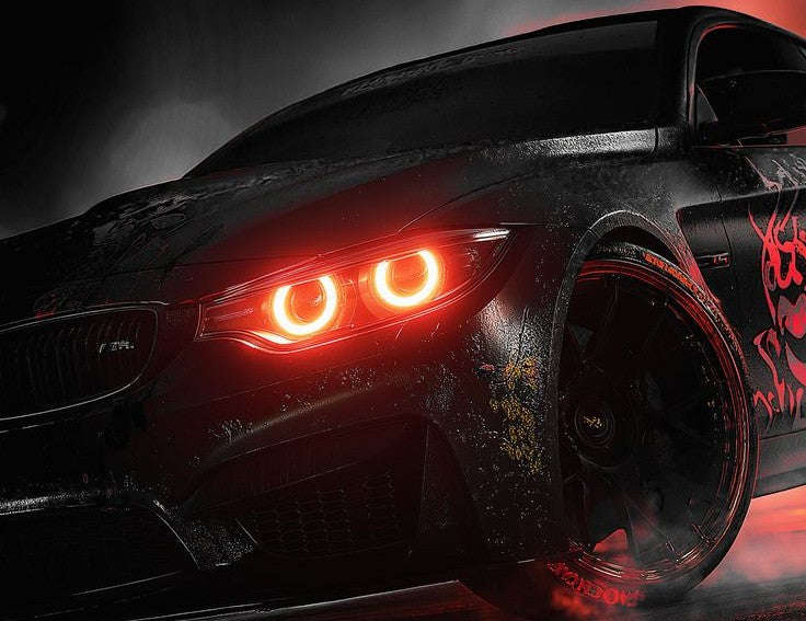 Street Demon BMW Headlight Neon Sign – 6mm LED Flex Glow Neonsignsindia