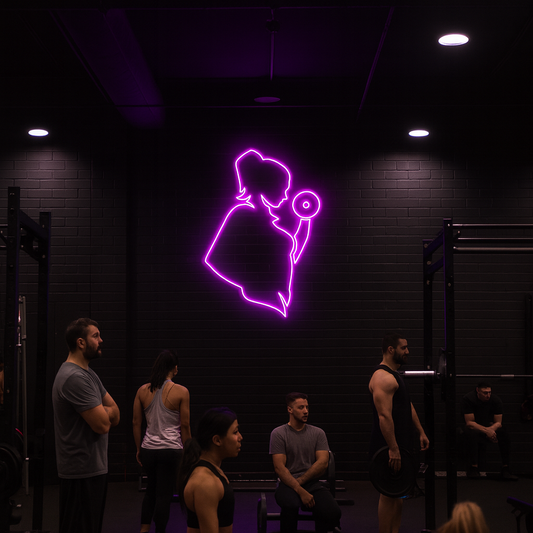 Strong Woman Silhouette Neon Light – fitness Gym & Home Décor Neonsignsindia