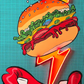 The Flash Burger Pop Art LED Wall Art | Modern Fast Food Icon with Neon-Effect Glow Neonsignsindia