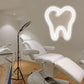 Tooth-Shaped LED Neon Sign, Dental Light (9 x7.9 Inches) Neonsignsindia