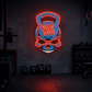 Train Hard Skull Kettlebell Neon LED Sign – Gym Motivation Wall Decor | Neon Signs India — Image 1
