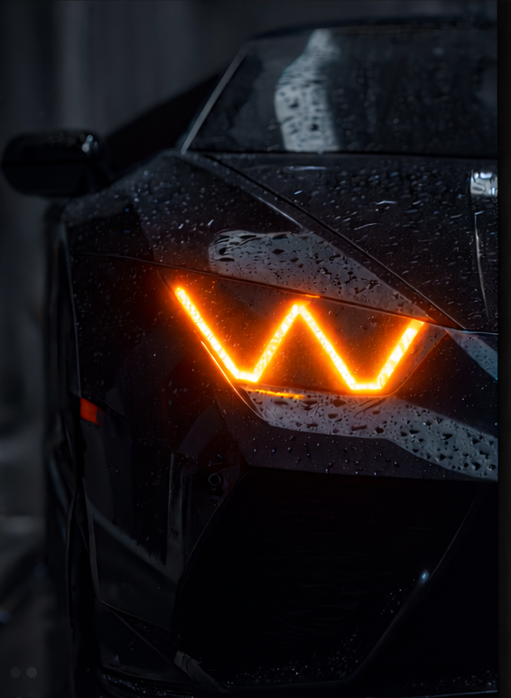 Lamborghini Rain-Glow Headlight – 6mm LED Neon Flex Wall Art