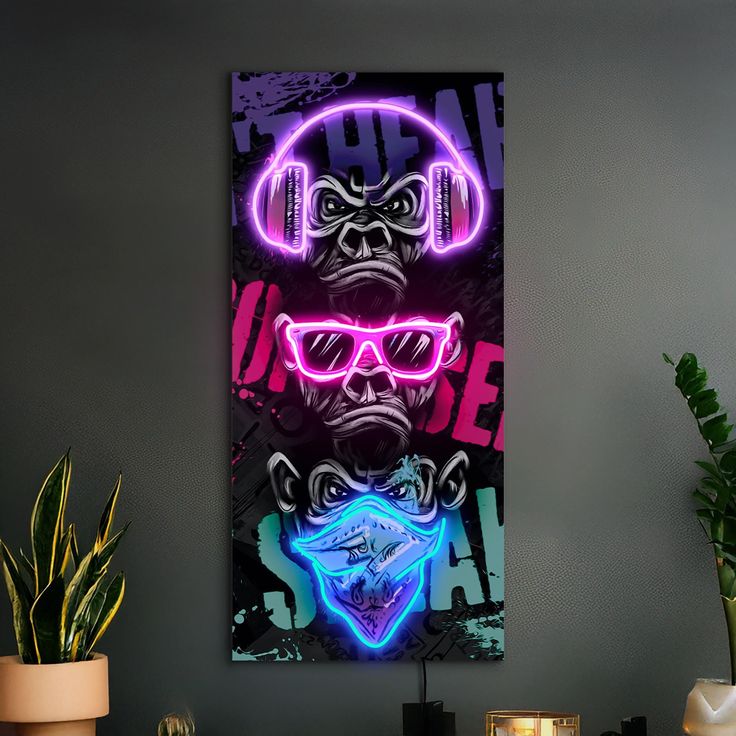 Urban Monkey Neon Wall Art – Graffiti Style LED Neon Sign Neonsignsindia