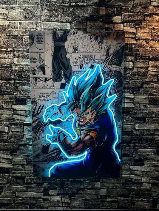 Vegito Blue Power Neon Wall Art – Anime LED Statement Light Game Room | Neon Signs India — Image 1