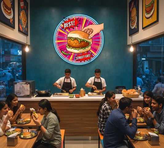 Wadapav Neon Sign 18x18 inches Neonsignsindia