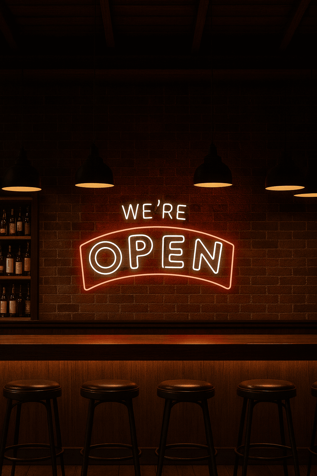 We're Open Neon Sign (Red) (10x18 Inches) | Neon Signs India — Image 1