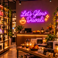 Let's Glow Diwali neon sign in boutique store display
