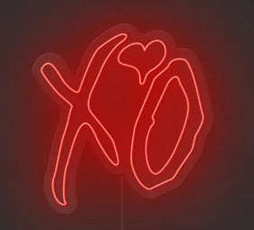 XO Heart Red LED Neon Sign (18*12 inches) Neonsignsindia