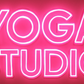 Yoga Studio LED fitness Neon Sign with Transparent Acrylic Backboard – Pink Glow Wall Décor” (2*1.5 ft )) Neonsignsindia