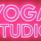 Yoga Studio LED fitness Neon Sign with Transparent Acrylic Backboard – Pink Glow Wall Décor” (2*1.5 ft )) Neonsignsindia