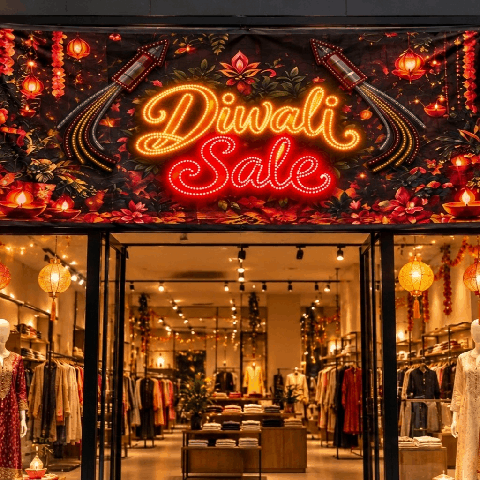 Diwali Sale flex LED sign animated