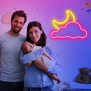 Cloud and Moon Led Neon signs/ Neon Lights 12x14 inches 