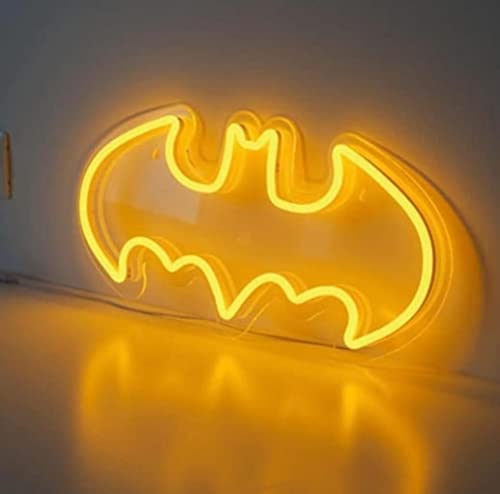 Neon Sign India LED Batman NEON Sign Light (8x12 inches) Neon LED Light, Wall Art Home Decor ,Decorative Light for Room, Party and Bar( Yellow) - Neonsignsindia