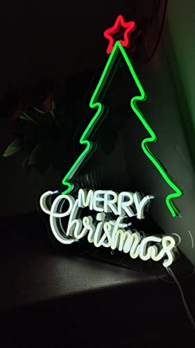 Neon Sign Merry Christmas Led Neon Sign Light Xmas Sign Lights for Wreath Gift Yard Decor | Christmas Decorations| Lights | Tree Decoration Items | Party, Home Decor (Christmas Tree(8x18 inch))