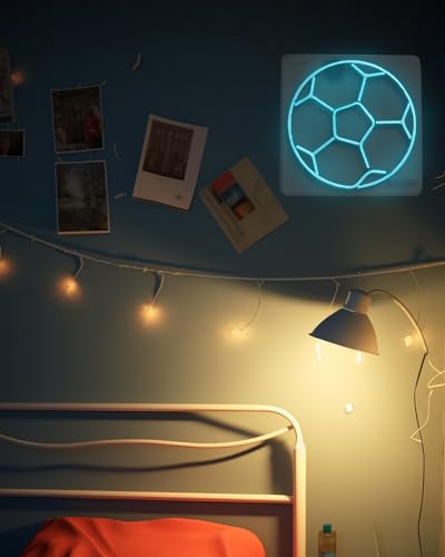 Soccer Neon Sign Dimmable 12 * 12 Inch