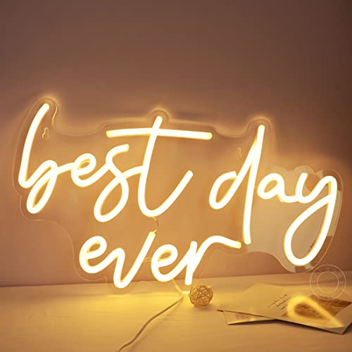 Fun Bright Warm White Best Day Ever authentic LED Night Light Sign Wall Decoration