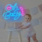 Oh Baby Neon Signs for Wall Decor, 15.7x12.3"