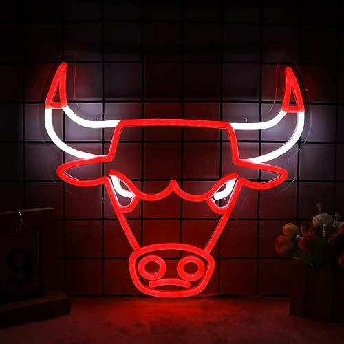 Red LED Bull Neon Signs 16x16 inches