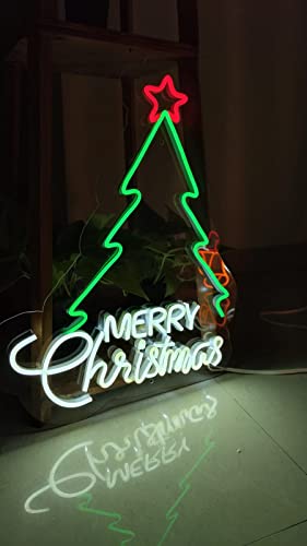 Neon Sign Merry Christmas Led Neon Sign Light Xmas Sign Lights for Wreath Gift Yard Decor | Christmas Decorations| Lights | Tree Decoration Items | Party, Home Decor (Christmas Tree(8x18 inch))