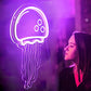 Jellyfish Neon Signs for Wall Decor Light Up Personalized for Bedroom, Bar, Birthday, Holiday Party, Wedding.  Creative Purple Light LED with Dimmer Switch