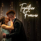 SIGNSHIP Together Forever Neon Sign, Warm White LED Neon Light for Wall Decoration, USB Powered Letter Neon Sign for Bedroom Wedding Engagement Anniversary Party Bar Club Gift for Lovers Friends